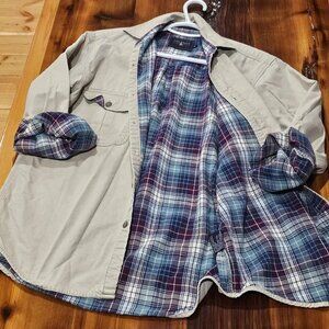 Men's Coleman Outdoors Khaki and Flannel Plaid Button Down Shirt